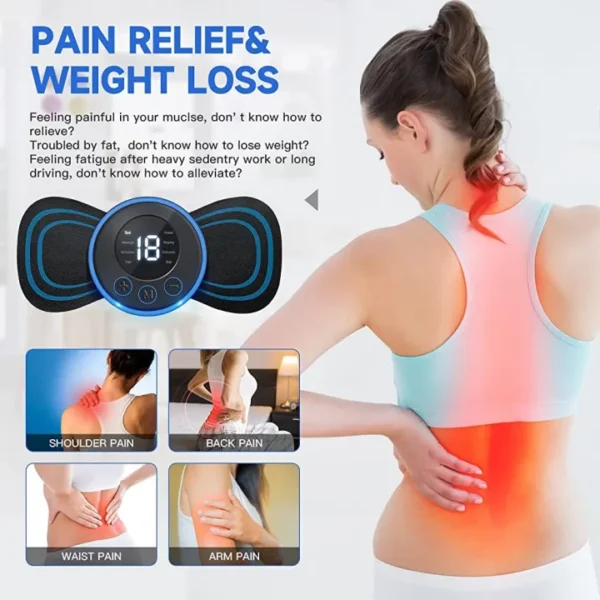 Wireless EMS Mini Body Massager – Portable Butterfly Massager for Blood Circulation & Pain Relief