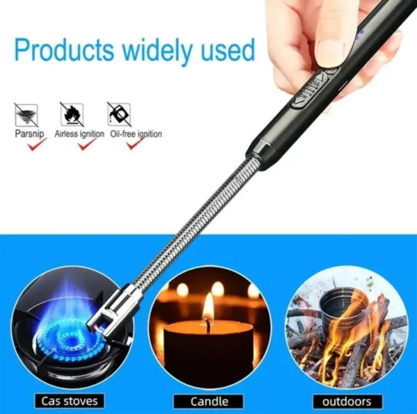 USB Rechargeable Electric Arc Lighter – 360° Flexible Windproof Plasma Lighter